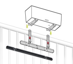 Bílá příčka pro závěsné háky na Balconeru - 74 cm