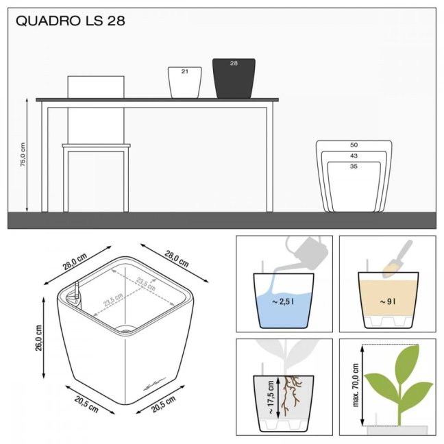 Quadro LS Premium 28 - Barva: Antracit Premium / šedá metalická