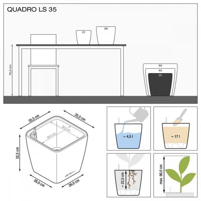 Quadro LS Premium 35 - Barva: Antracit Premium / šedá metalická