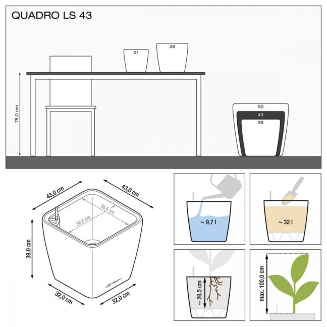 Quadro LS Premium 43 - Barva: White Premium / bílá lesklá