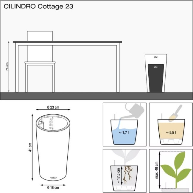 Cilindro Cottage 23 - Barva: Light Grey Cottage / světle šedá matná