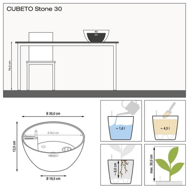 Cubeto Stone 30 - Barva: Grey Stone / šedá matná