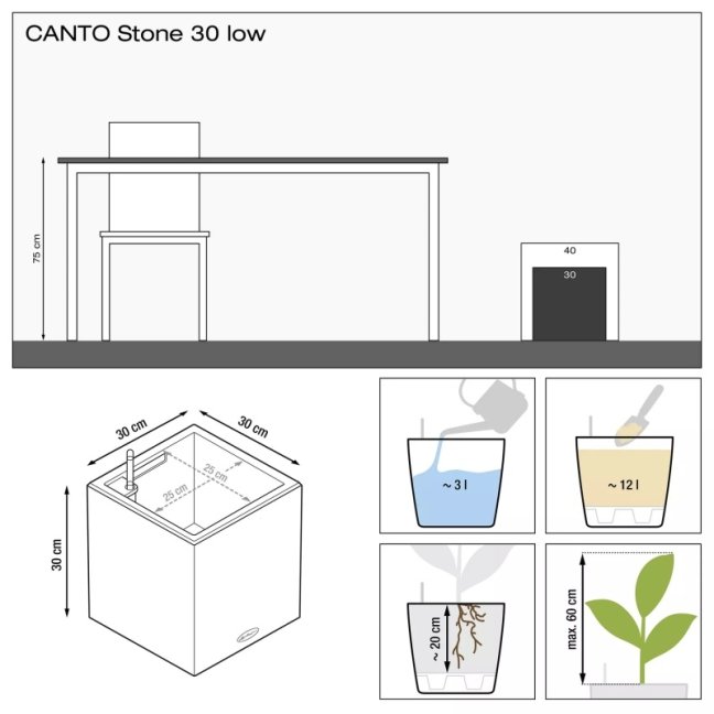 Canto Stone Square 30 - Barva: Beige Stone / béžová matná